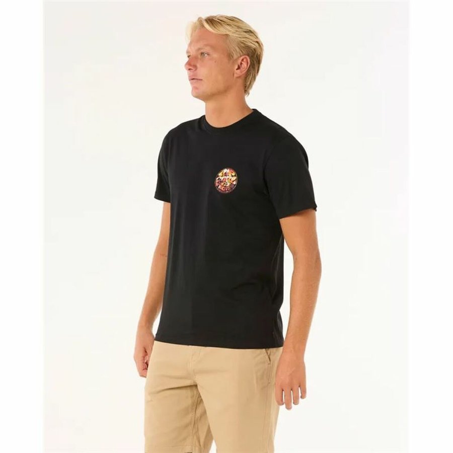 Kortrmet T-shirt til Mnd Rip Curl Passage Tee Sort #3