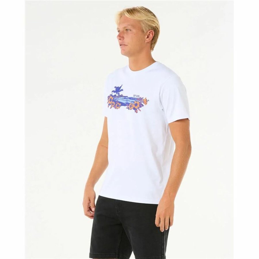 Kortrmet T-shirt til Mnd Rip Curl Surf Paradise Hvid #2