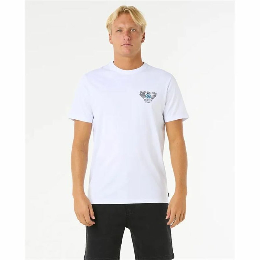 Kortrmet T-shirt til Mnd Rip Curl Desti Animals Tee Hvid #2