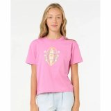 Brne Kortrmet T-shirt Rip Curl Island Surf Crop Pink #2