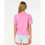 Brne Kortrmet T-shirt Rip Curl Island Surf Crop Pink #4