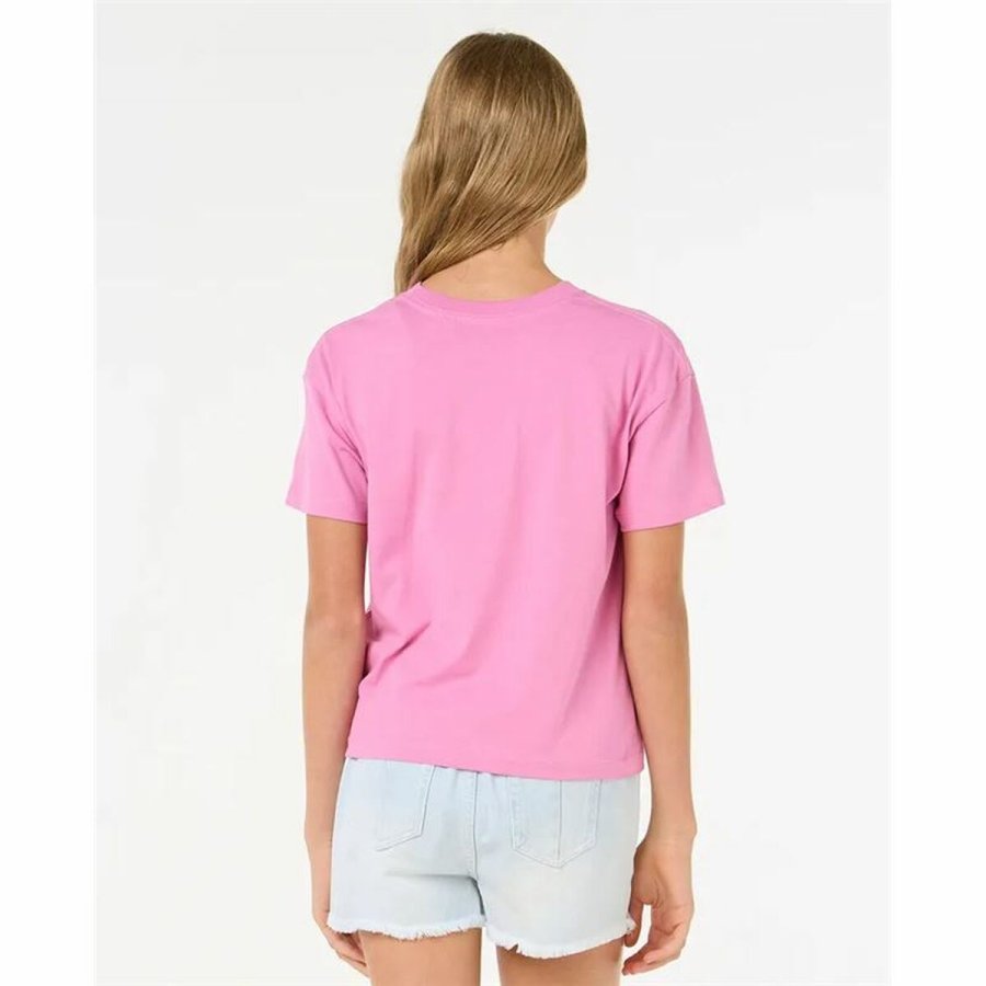 Brne Kortrmet T-shirt Rip Curl Island Surf Crop Pink #4