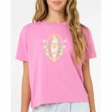Brne Kortrmet T-shirt Rip Curl Island Surf Crop Pink #6