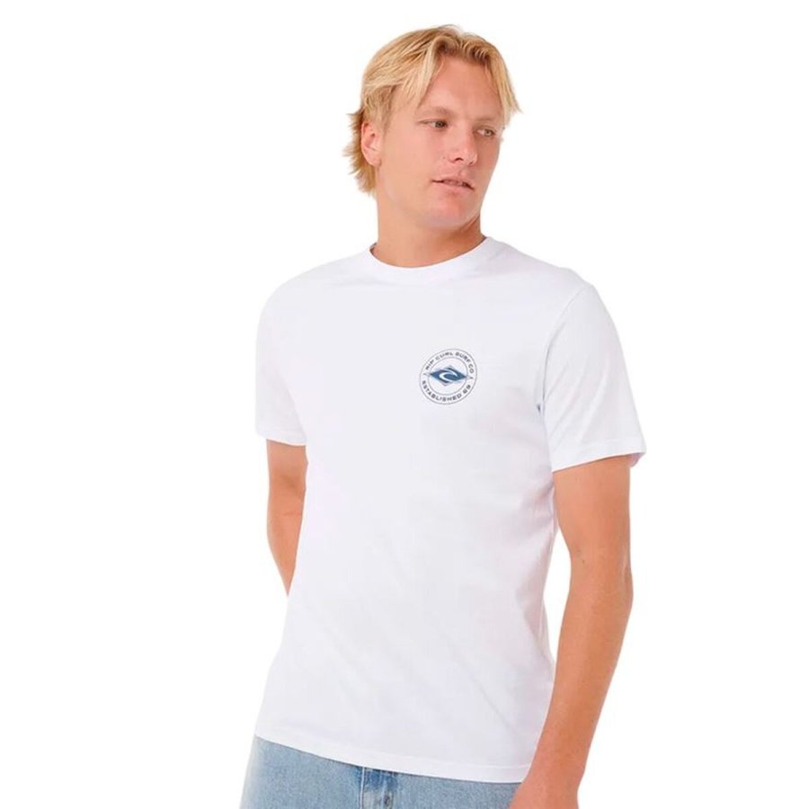 Kort�rmet T-shirt til M�nd Rip Curl Staple Hvid #1
