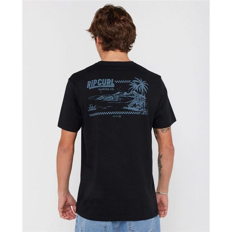 Kort�rmet T-shirt til M�nd Rip Curl Sportline FB Tee Sort #2