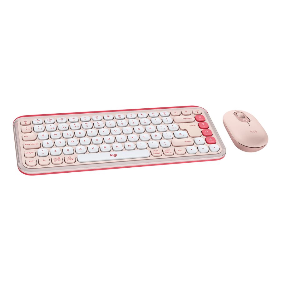 Tastatur og mus Logitech POP ICON Spansk QWERTY Pink #1