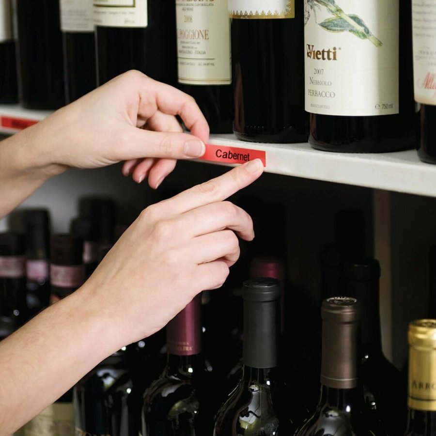 Lamineret tape til mrkningsmaskiner Dymo LM D1 Sort/Rd #5