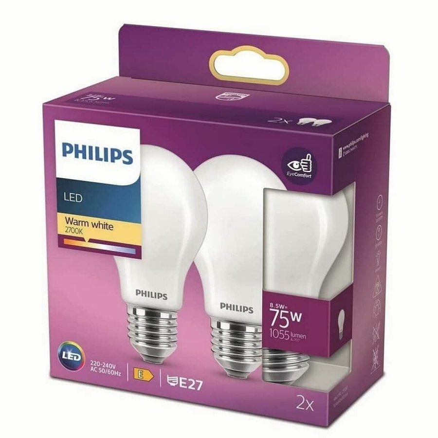 LED-lampe Philips Hvid E27 #1
