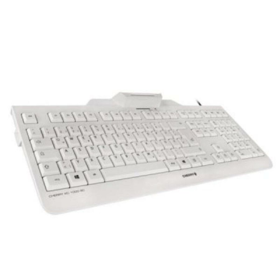 Tastatur med reader Cherry JK-A0100ES-0 Hvid Gr Spansk qwerty QWERTY #3