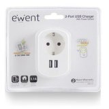 Vgstik med 2 USB-porte Ewent EW1211 3,1 A #4