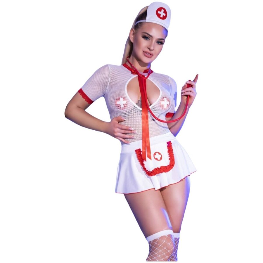 Erotisk Kostume Chilirose Hvid Sexet sygeplejerske #1