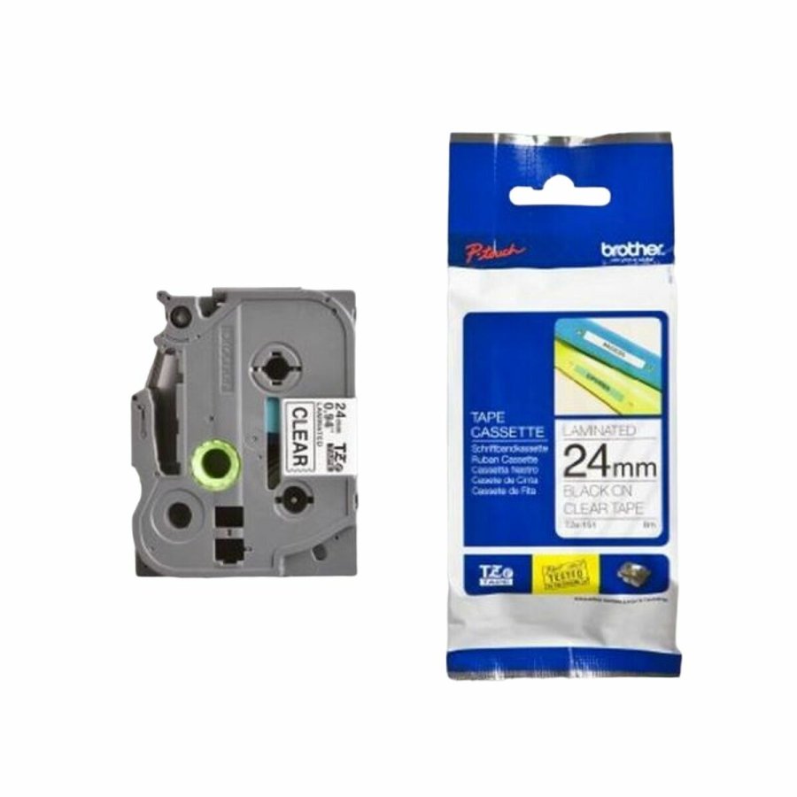 Lamineret tape til m�rkningsmaskiner Brother TZE-151 Sort/Gennemsigtig 12 mm 24 mm x 8 m #4