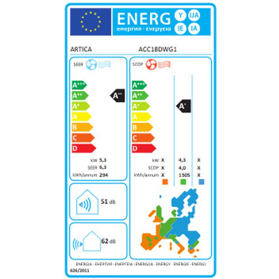 Airconditionkanaler Artica ACC18DWG1 Wi-Fi A++ #2