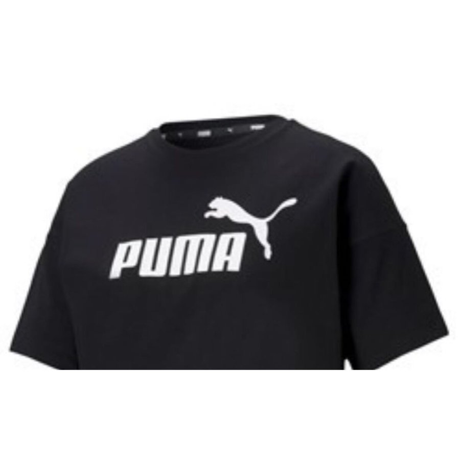 Kort�rmet T-shirt til Kvinder Puma CROPPED LOGO TEE 586866 01  Sort #1