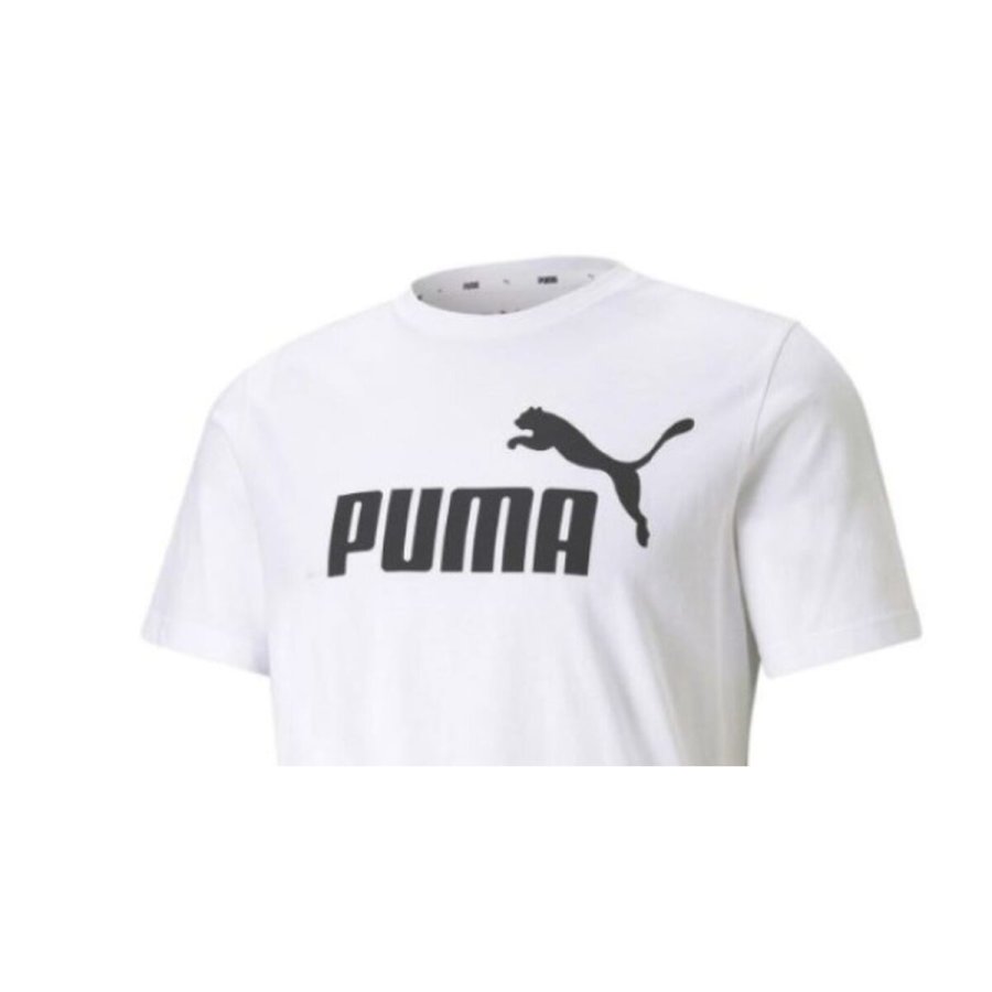 Kort�rmet T-shirt til M�nd Puma ESS LOGO TEE 586666 02 Hvid #2