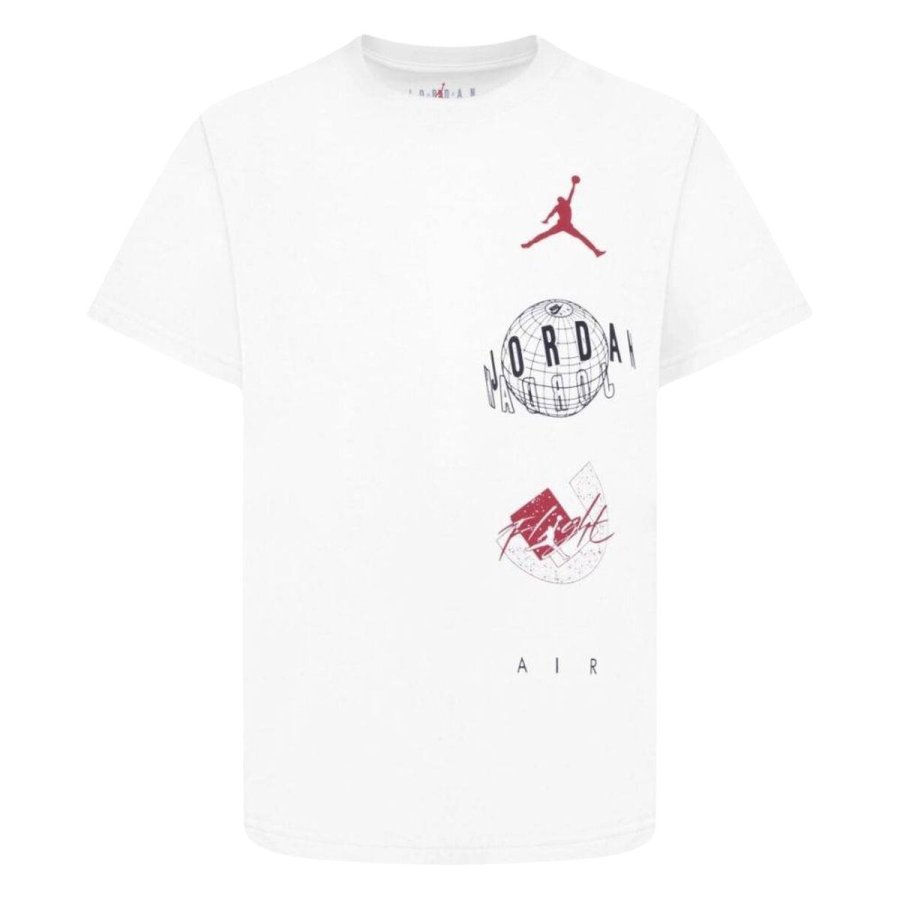 Brne Kortrmet T-shirt Nike JDB AIR GLOBE JORDAN SS TEE 95D121 001 Hvid #1