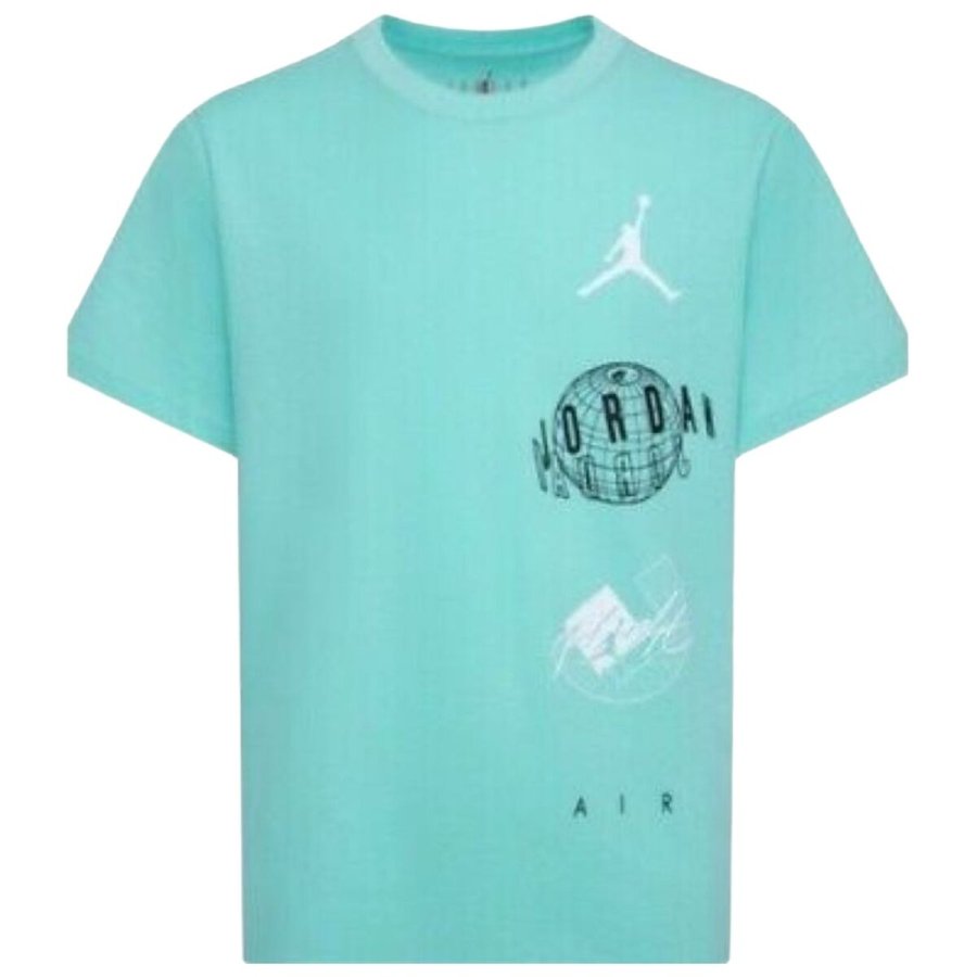 B�rne Kort�rmet T-shirt Nike JDB AIR GLOBE JORDAN SS TEE 95D121 E8G Gr�n #1