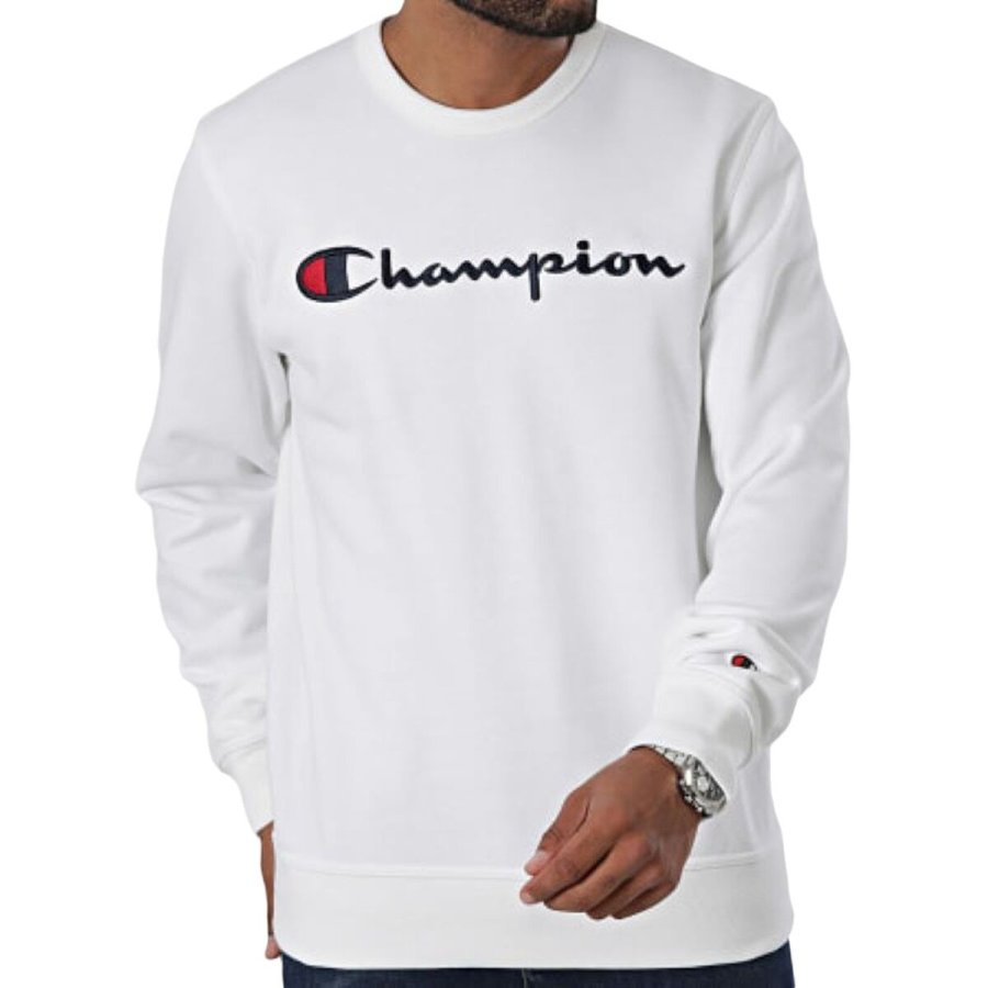 Sweaters uden H�tte til M�nd Champion CREWNECK SWATSHIRT 220254 WHT Hvid #1