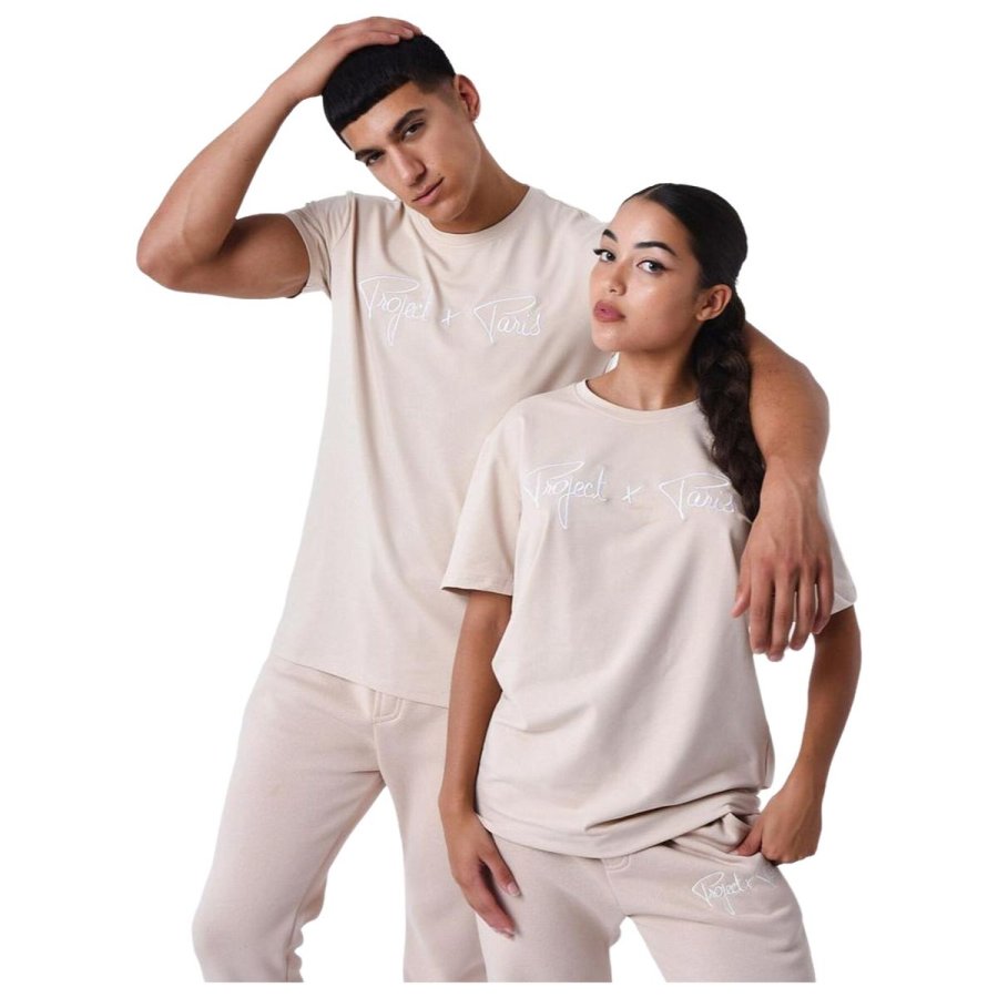 Kort�rmet T-shirt til M�nd Project X Paris 1910076 BG2 Beige #1