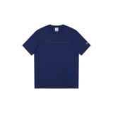 Kort�rmet T-shirt til M�nd Champion CHAMPION SS TEE 220273 Marinebl� #1