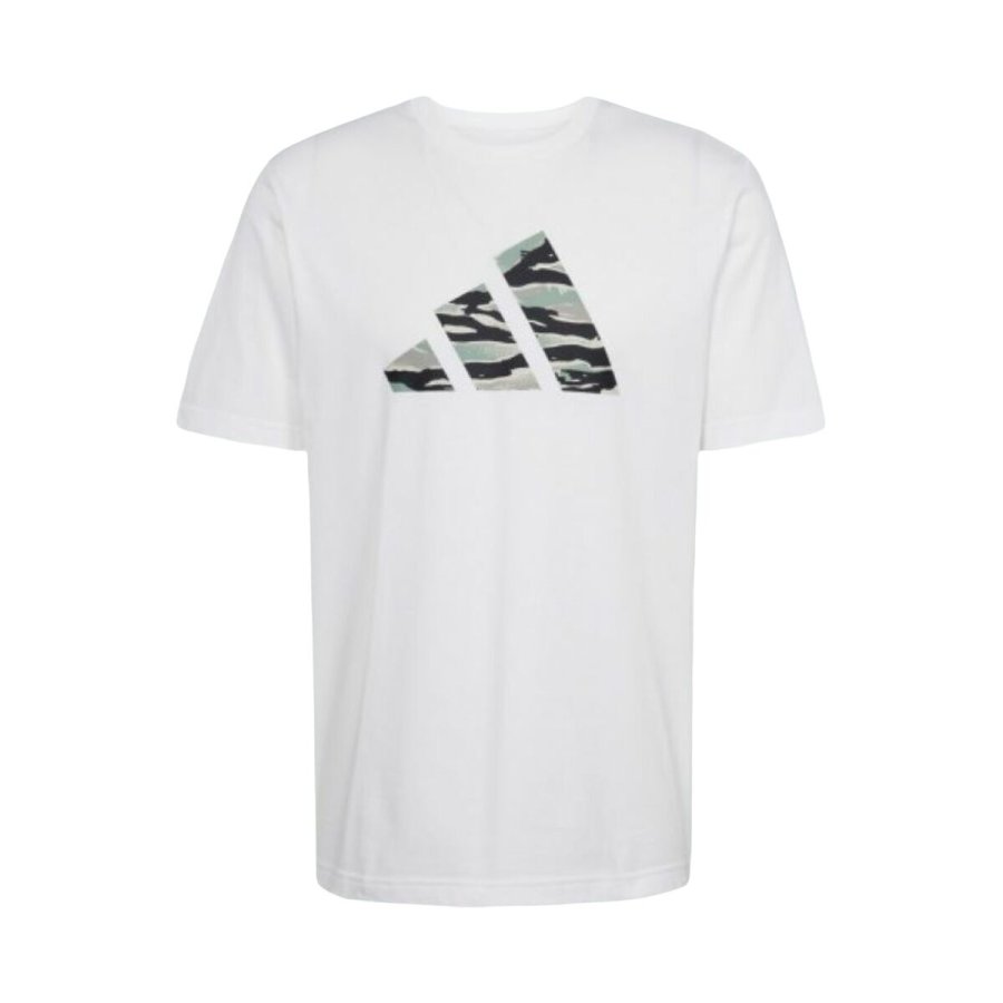 Kort�rmet T-shirt til M�nd Adidas M C CAMO LOGO T JI6770 Hvid #1