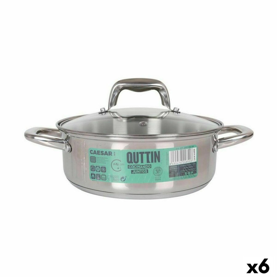 Gryde Med Glaslg Quttin Caesar Stl  22 x 8 cm (6 enheder) #1