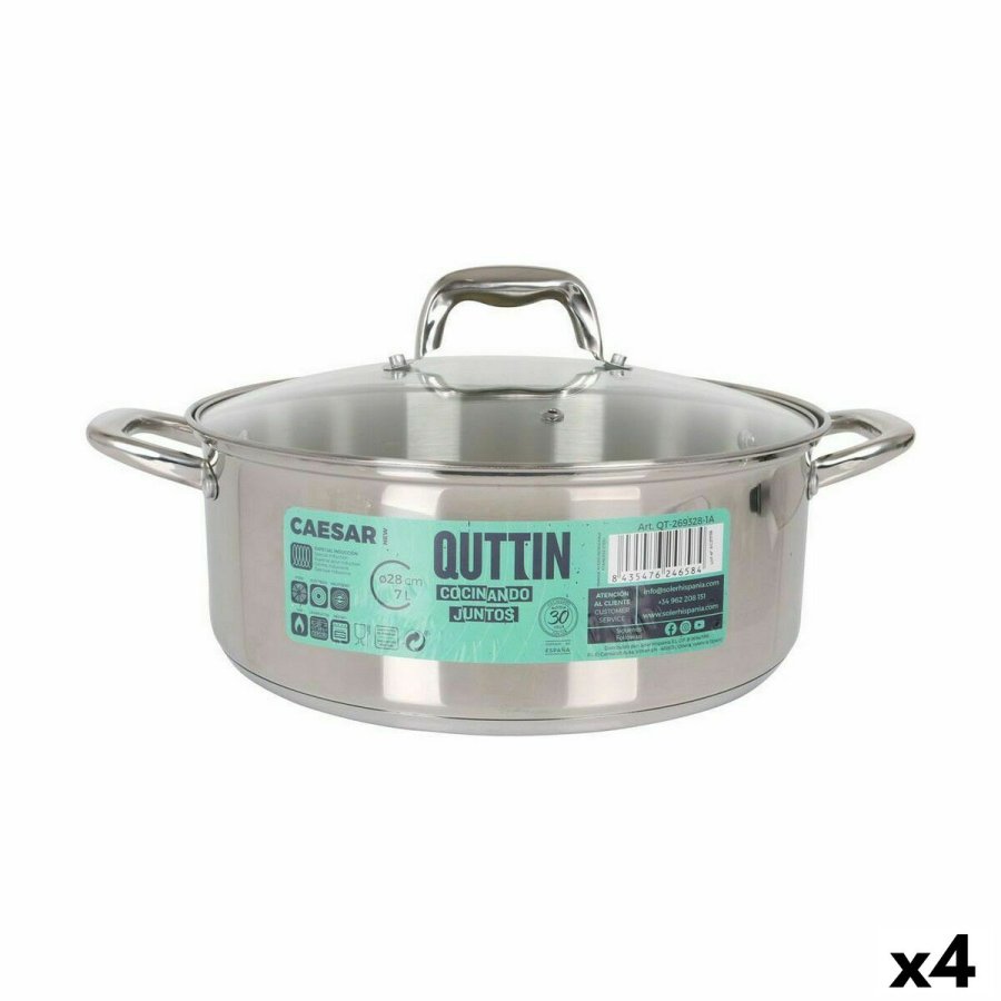 Gryde Med Glaslg Quttin Caesar Stl  28 x 11 cm (4 enheder) #1