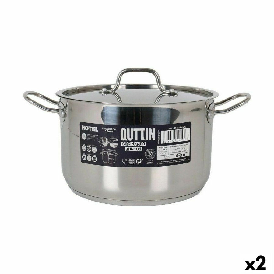 Gryde med lg Quttin Hotel Stl  24 x 15 cm (2 enheder) #1