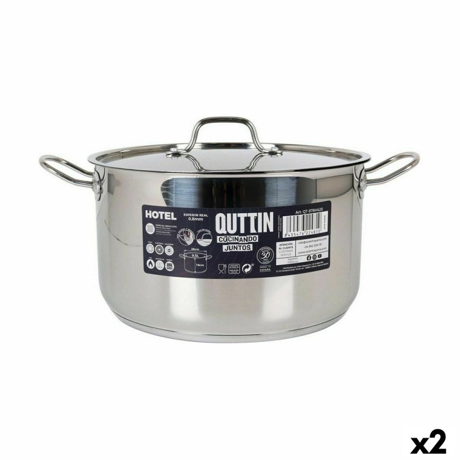 Gryde med lg Quttin Hotel Stl  28 x 16 cm (2 enheder) #1