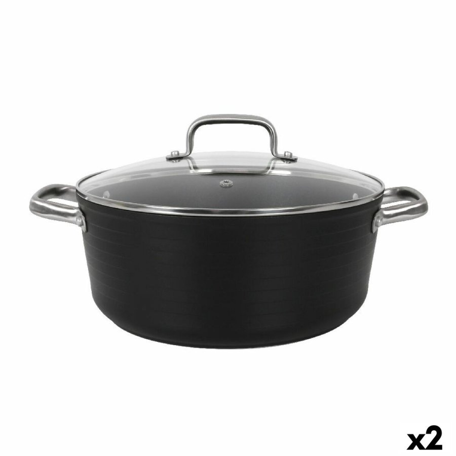 Gryde Med Glaslg Quttin Spiral  28 cm Smedet aluminium (2 enheder) #1