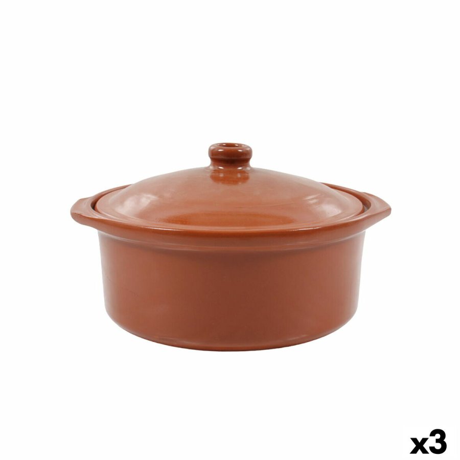 Kasserolle Azofra Bagt ler 24,5 x 23 x 16,7 cm Med lg (3 enheder) #1
