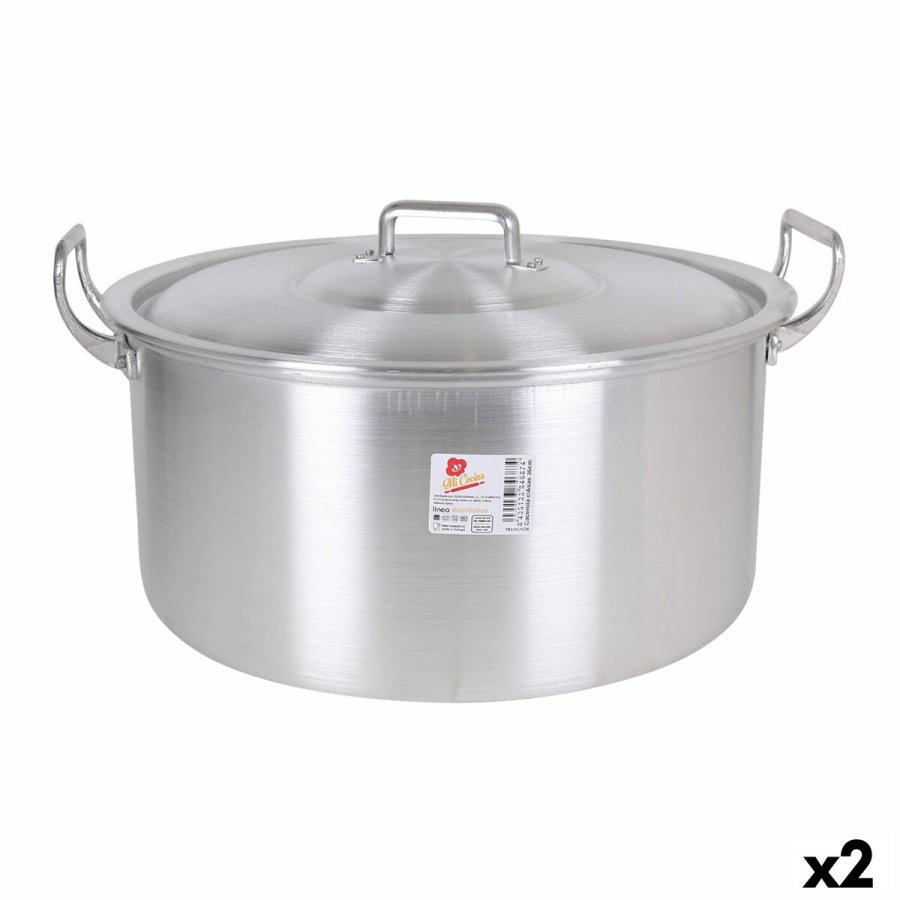Gryde Med Lg Aluminium 44 x 39 x 21 cm (2 enheder) #1