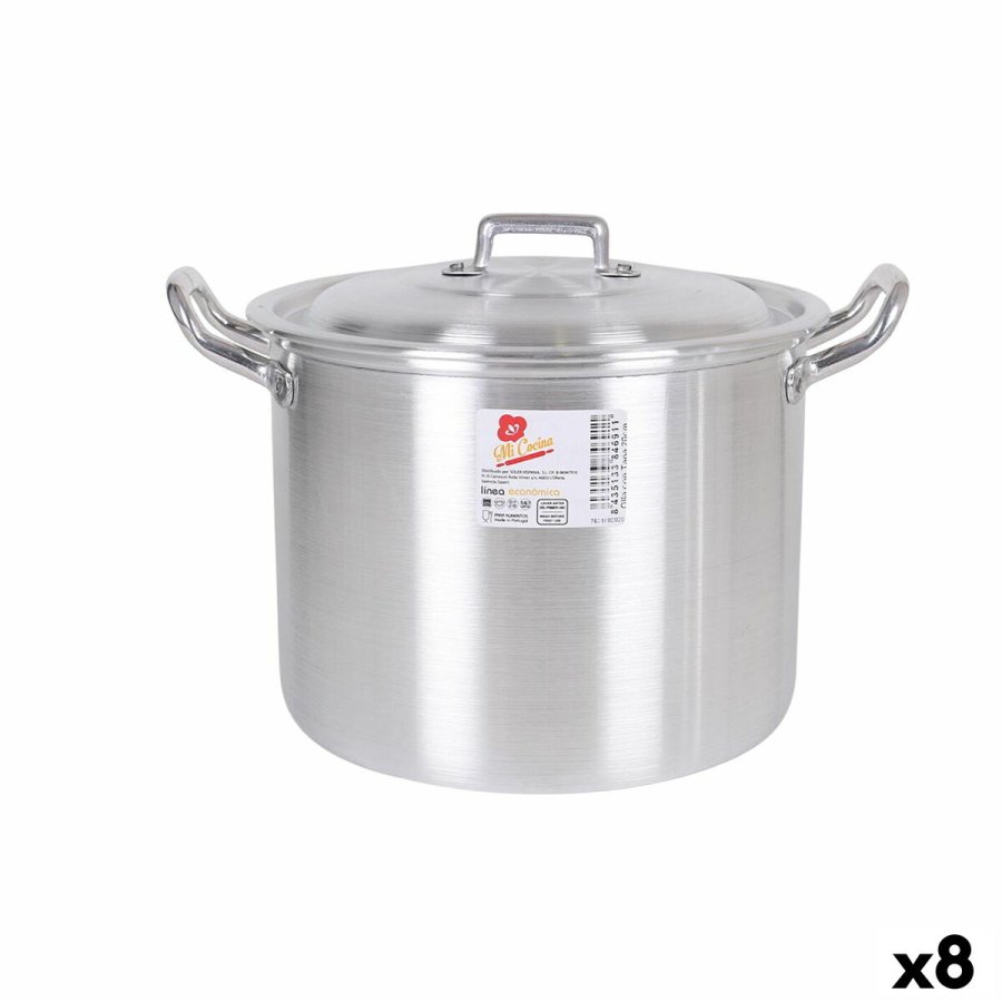Gryde med lg Aluminium 27 x 22 x 20 cm (8 enheder) #1