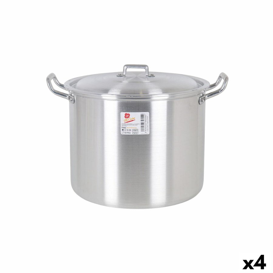 Gryde med lg Aluminium 33 x 28 x 24 cm (4 enheder) #1