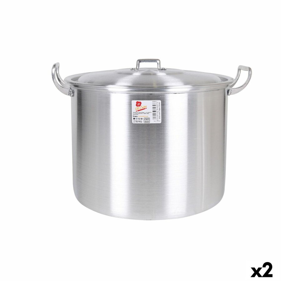 Gryde med lg Aluminium 41 x 33 x 29 cm (2 enheder) #1