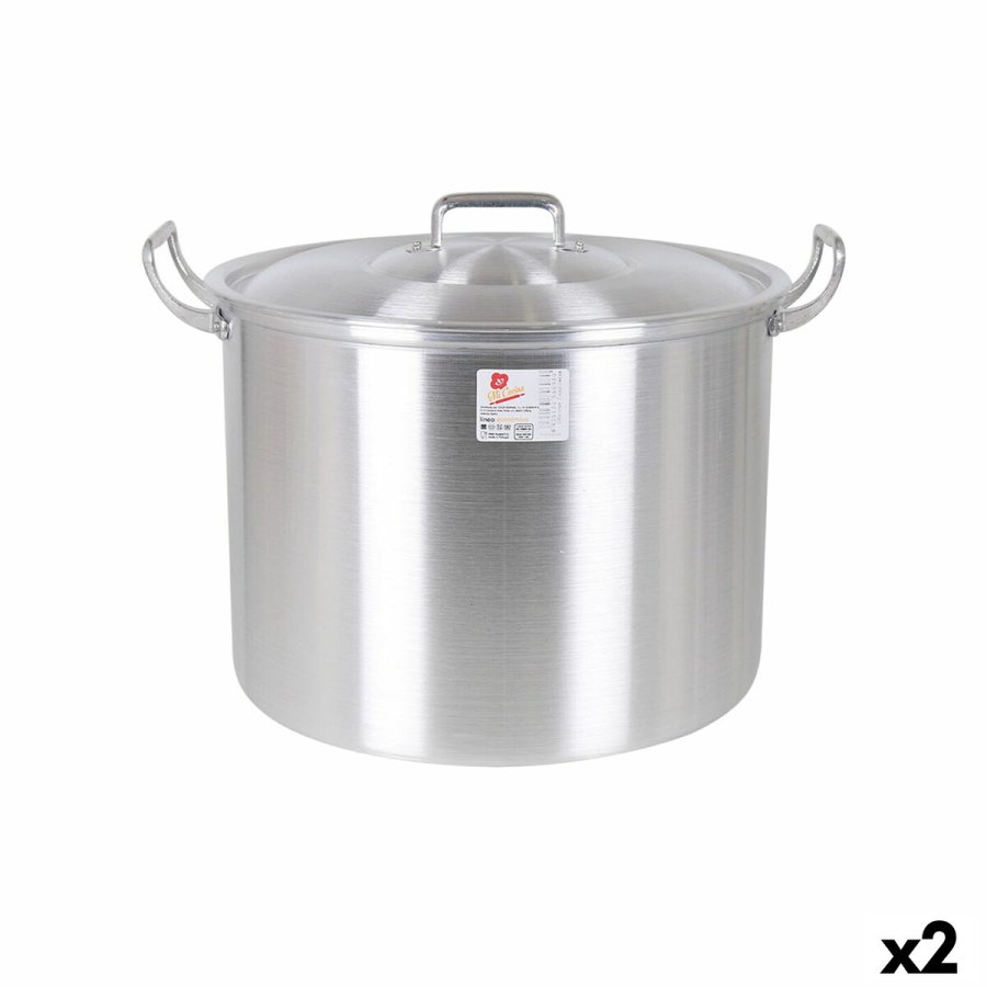 Gryde med lg Aluminium 44 x 38 x 30 cm (2 enheder) #1