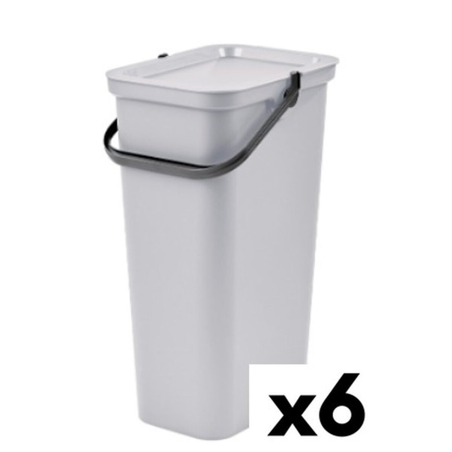 Affaldsspand til genbrug Tontarelli Moda 24 L Hvid (6 enheder) #1