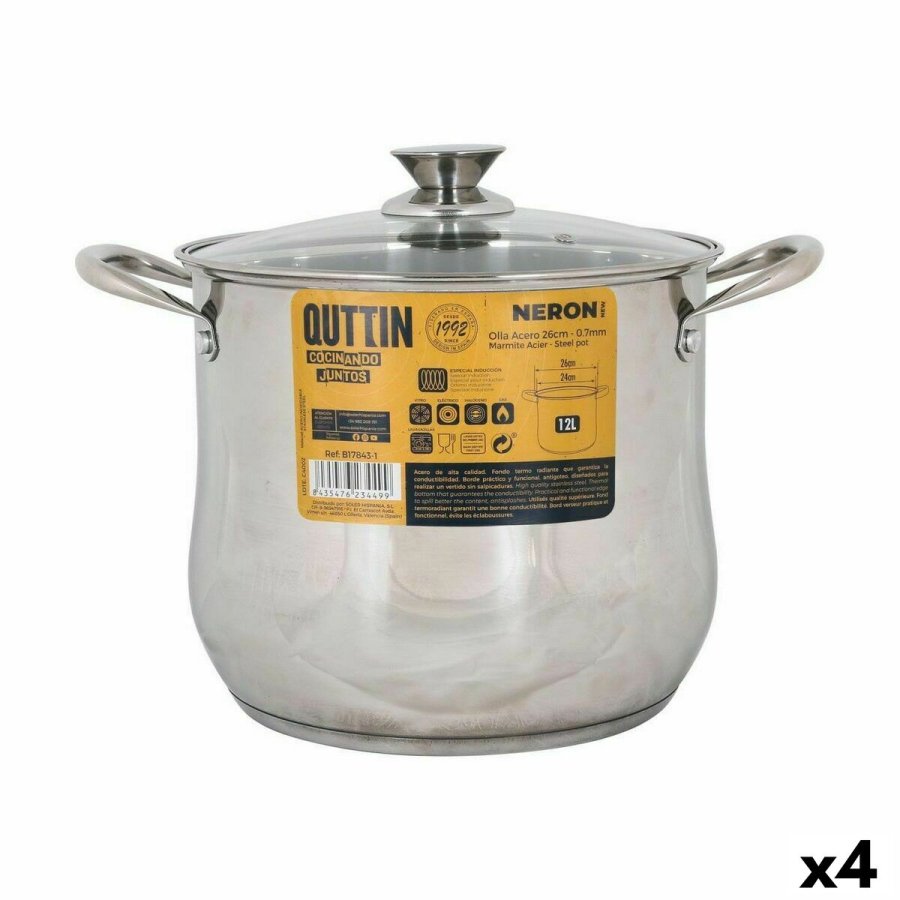 Gryde med Glaslg Quttin New Neron Stl 25,7 x 21,5 cm (4 enheder) #1