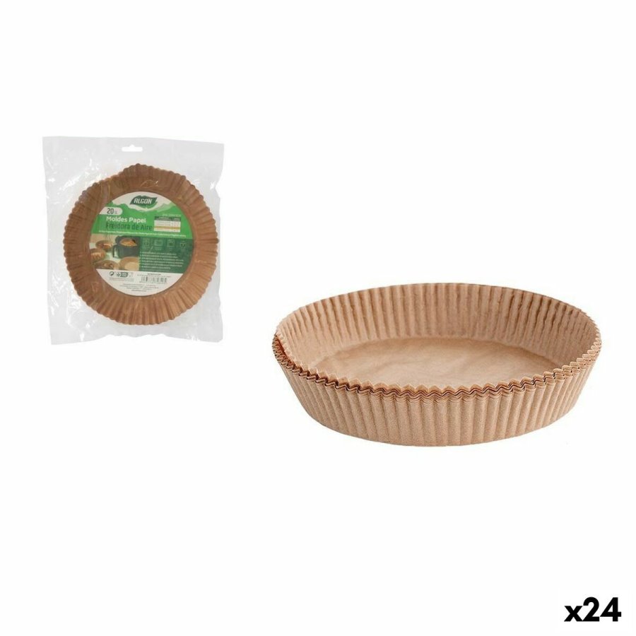 Papir til luftfrituregryde Algon 20 cm Gryde uden Olie (24 enheder) #1