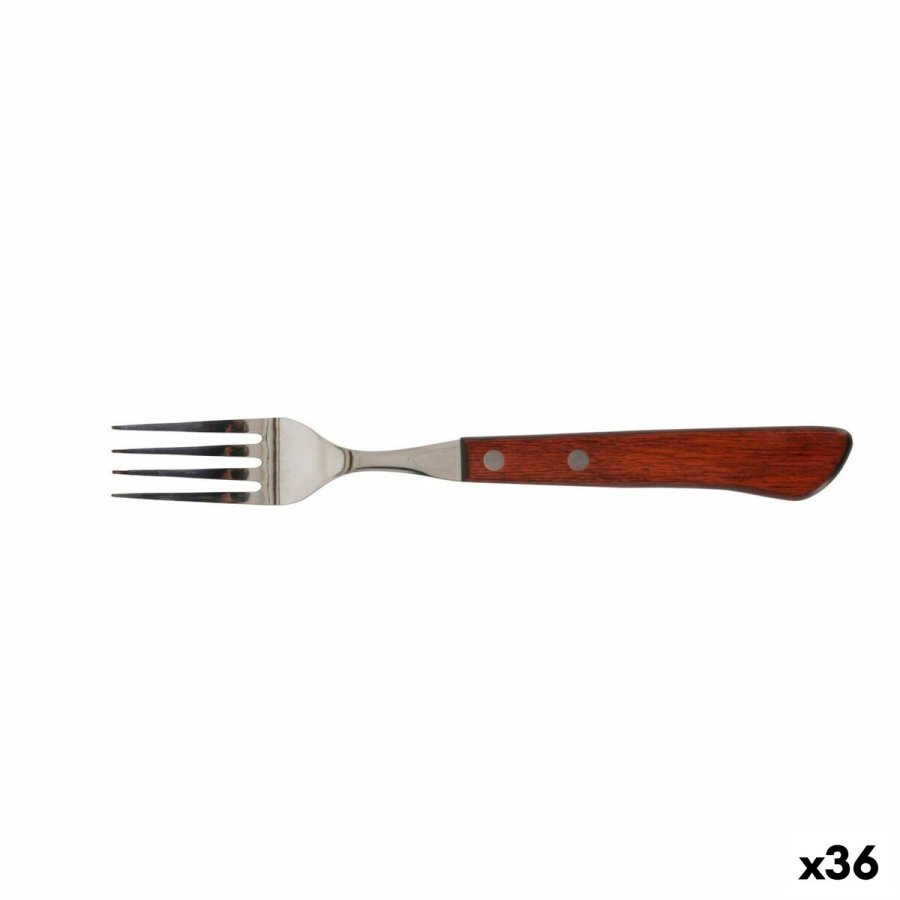 Gaffel Quttin Packwood 9,5 cm Brun Slvfarvet (36 Enheder) #1