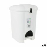 Affaldsspand med pedal Tontarelli Carolina 6 L Hvid 20 x 22,5 x 29,7 cm (4 enheder) #1