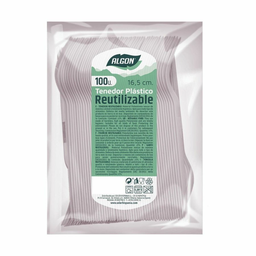 Genanvendeligt gaffelst Algon 100 Dele 16,5 cm (20 enheder) #7