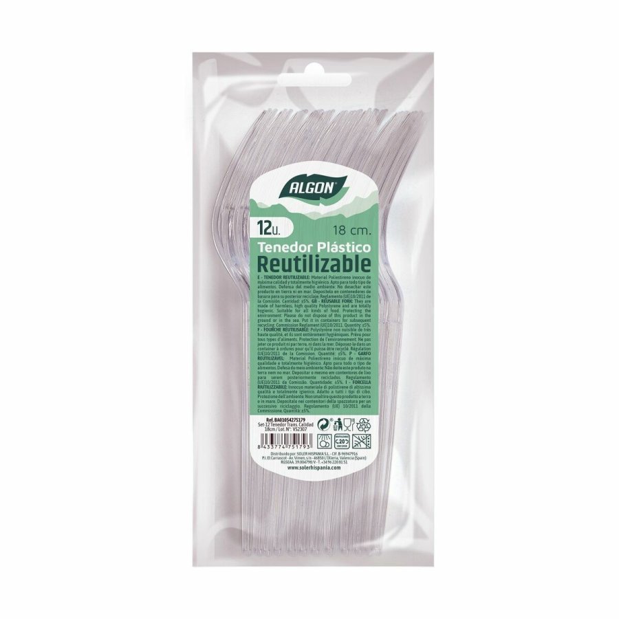 Genanvendeligt gaffelst Algon 12 Dele 18 cm (36 Enheder) #7