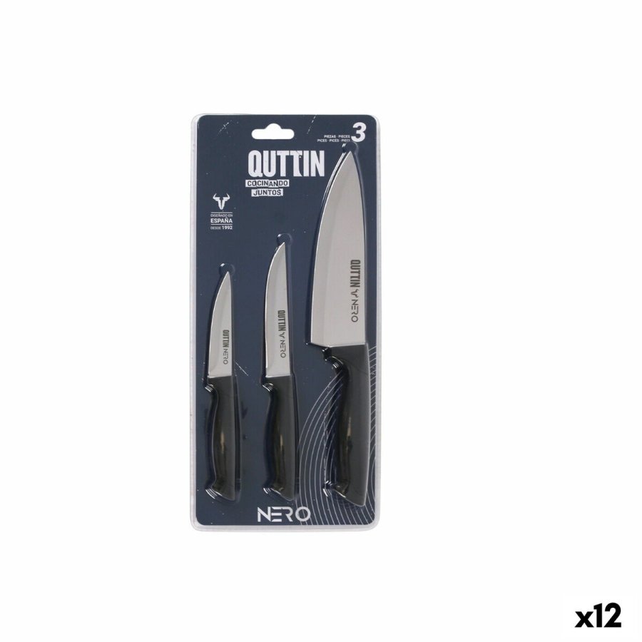 Knivst Quttin Nero Sort Slvfarvet 3 Dele (12 enheder) #1