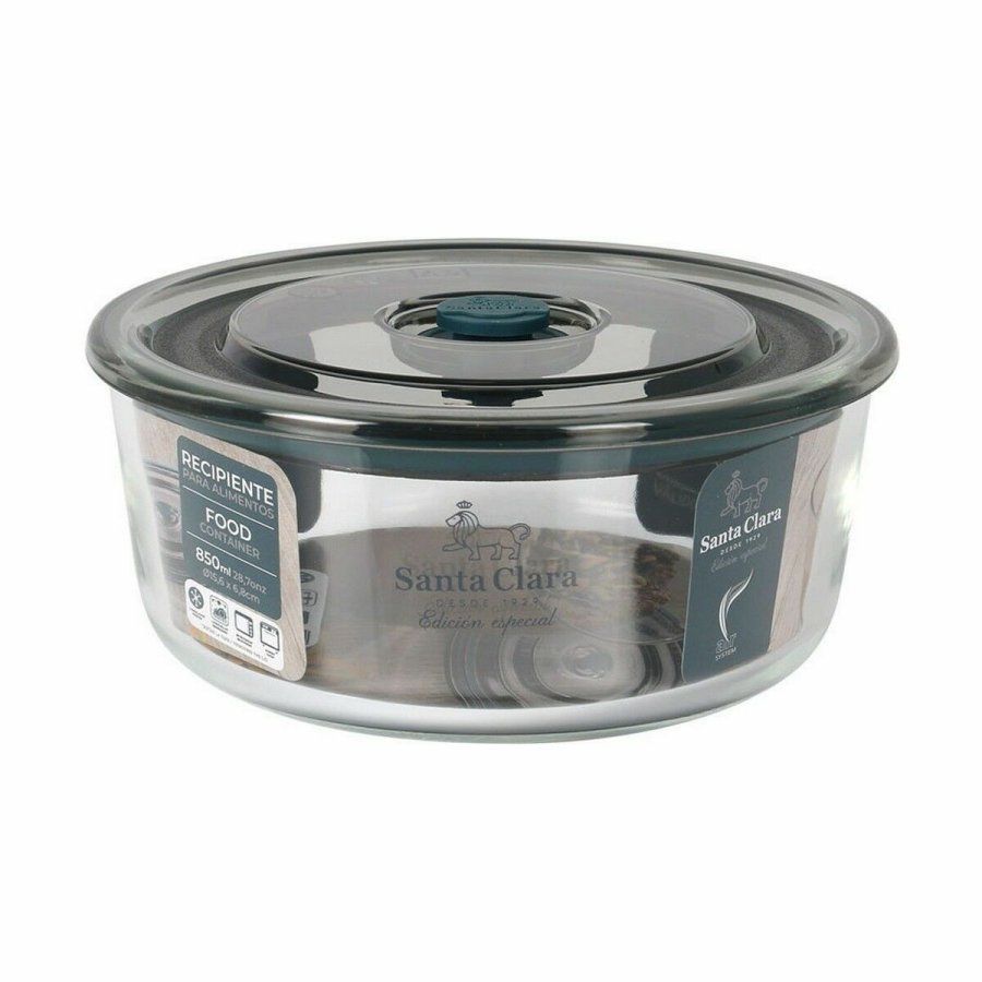 Hermetisk madkasse Santa Clara Gr� 850 ml 15,6 x 6,8 cm (4 enheder) #2