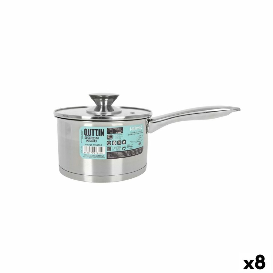 Kasserolle med lg Quttin Hermes 1,8 L Stl (8 enheder) #1