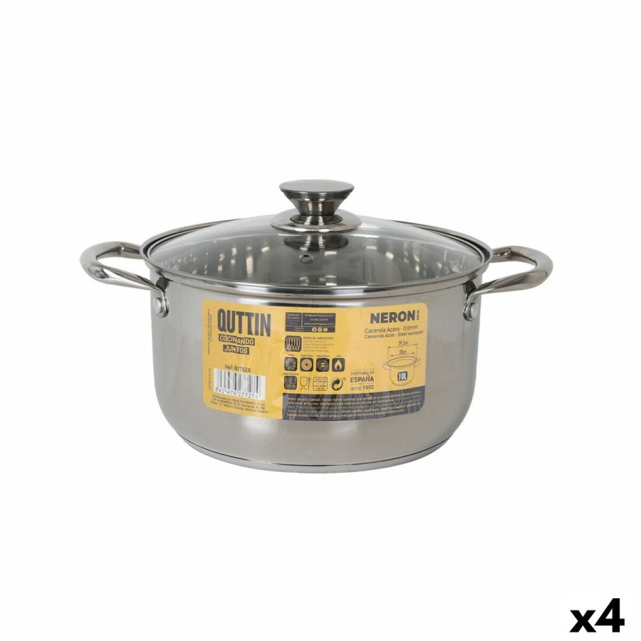 Gryde med Glaslg Quttin New neron Stl 10 L (4 enheder) #1