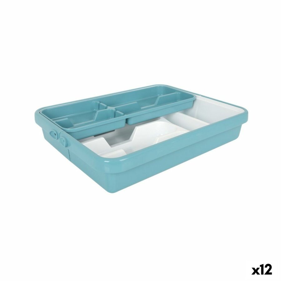 Bestikholder Tontarelli Mixy Turkisbl 31,7 x 41,8 x 7,7 cm Forlngbar (12 enheder) #1
