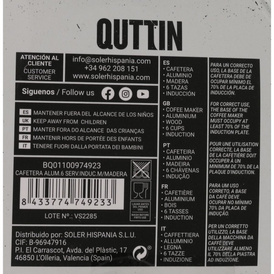 Italiensk Kaffekande Quttin Aluminium 6 Kopper (6 enheder) #7