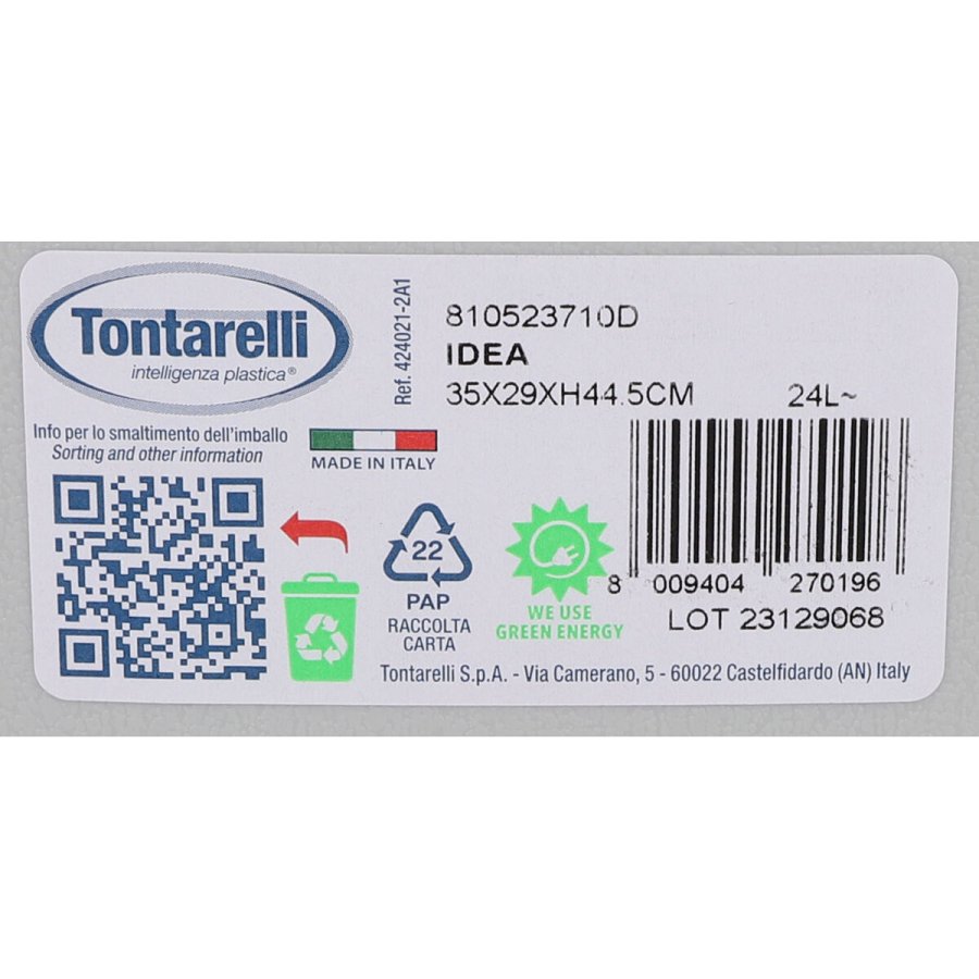 Affaldsspand med pedal Tontarelli Idea Gr 24 L (4 enheder) #9